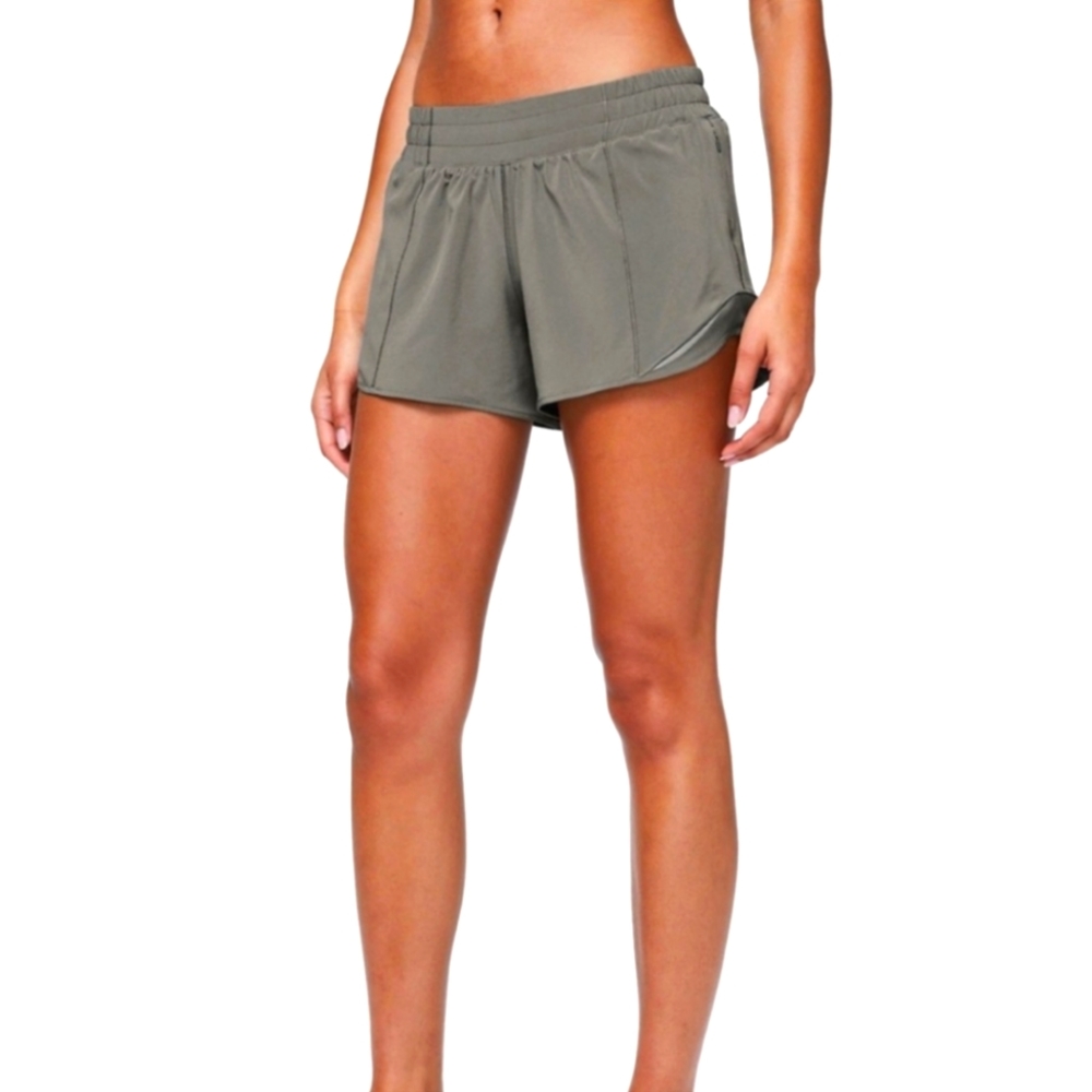 Lululemon Hotty HotShorts 4", Size 4, Grey Sage